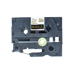 Nastro brother satinata 1,2cm x 4m oro su nero [tzer334]
