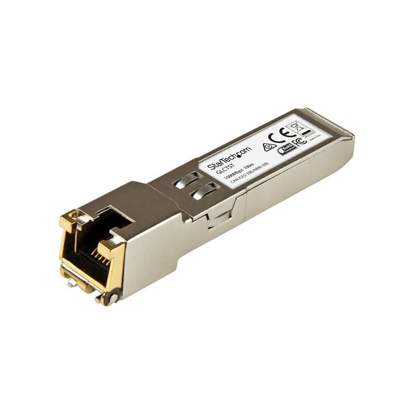 Transceiver startech sfp in rame gigabit rj45 [glctst]