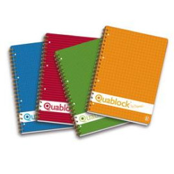 Blocco spiralato 220x297mm 4fori 1rigo 80gr 120fg quablock original