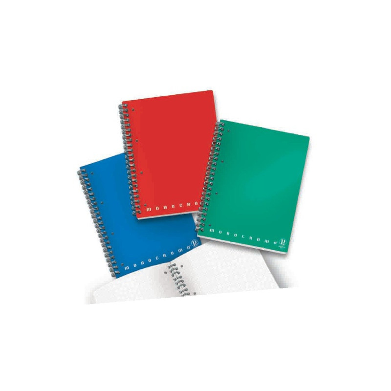 Maxiquaderno a4 spiralato c/fori 80gr 100fg 1rigo monocromo pigna