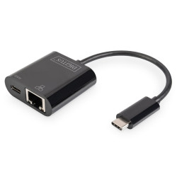 Adattatore di rete digitus usb-c a porta rj45 + porta pd per