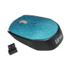 Mouse link wireless ottico in tessuto colore azzuro usb 1000 dpi