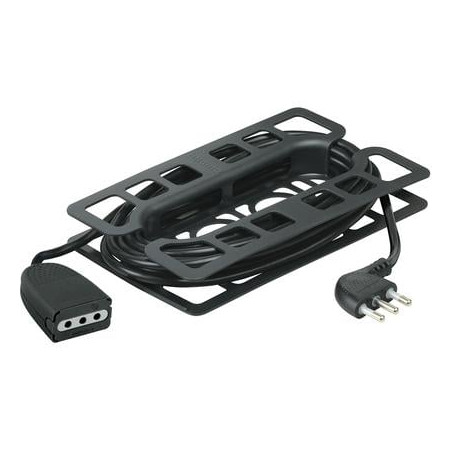 Prolunga domestica legrand 2p+t 3x0,75mmq 3m con spina nero [2536n]