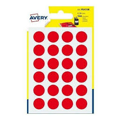 Etichette adesive avery cf168 bollini 15mm rosso [psa15r]