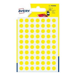 Etichette adesive avery cf490 pastiglie in bustine 8mm gialle [psa08j]