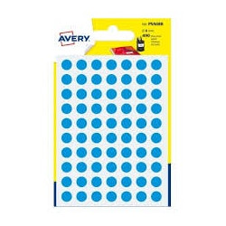 Etichette adesive avery cf490 pastiglie in bustine 8mm blu [psa08b]
