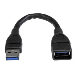 Cavo prolunga startech.com usb 3.0 15cm [usb3ext6inbk]