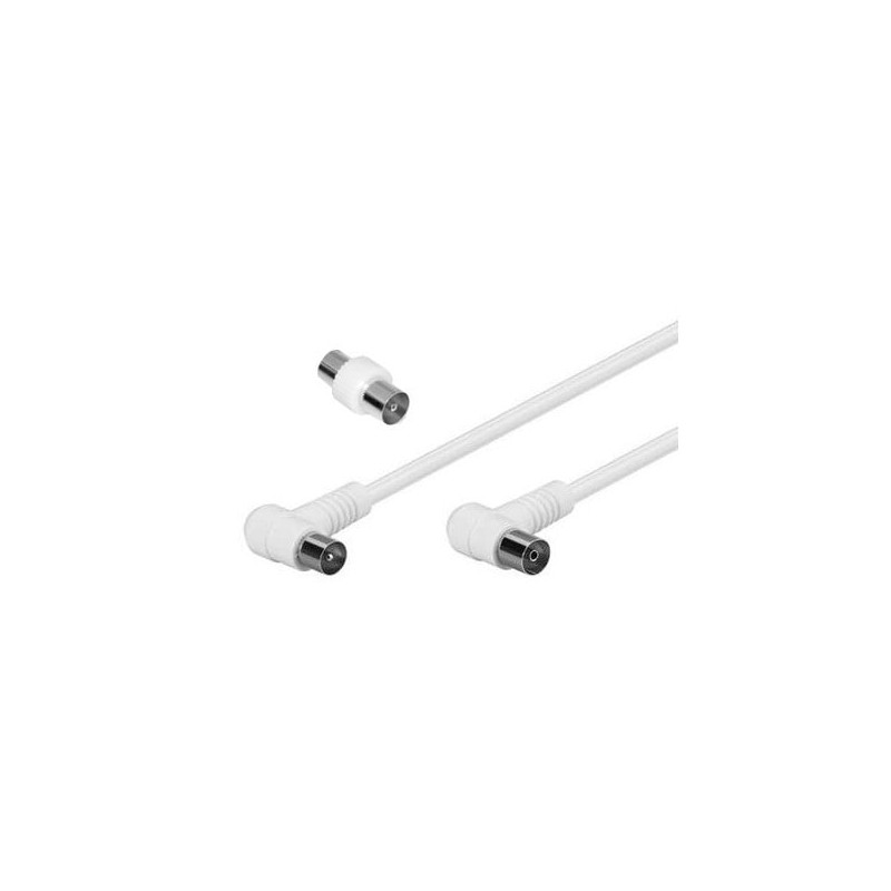 Cavo antenna tv nuova videosuono 2m 90gradi con adattatore spina/spina
