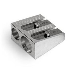 Temperamatite 2 fori in metallo cuneiforme art.020 pz: 20 [020]