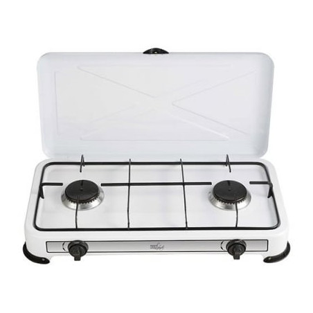 Fornello a gas melchioni minerva 2 fuochi coperchio bianco