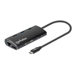 Alimentatore usb manhattan tipo c superspeed multiporta 100w nero