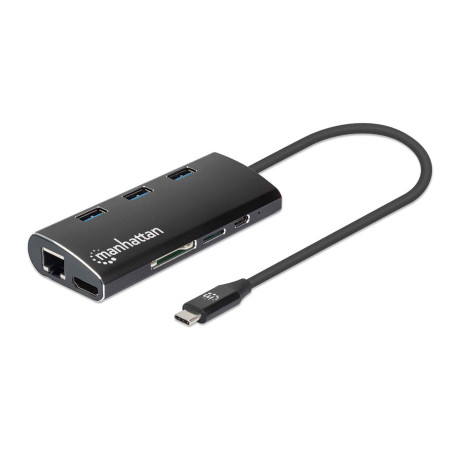 Alimentatore usb manhattan tipo c superspeed multiporta 100w nero