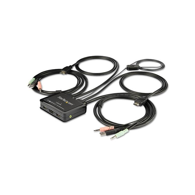 Switch kvm startech 2porte hdmi usb 4k 60 hz con cavi integrati nero