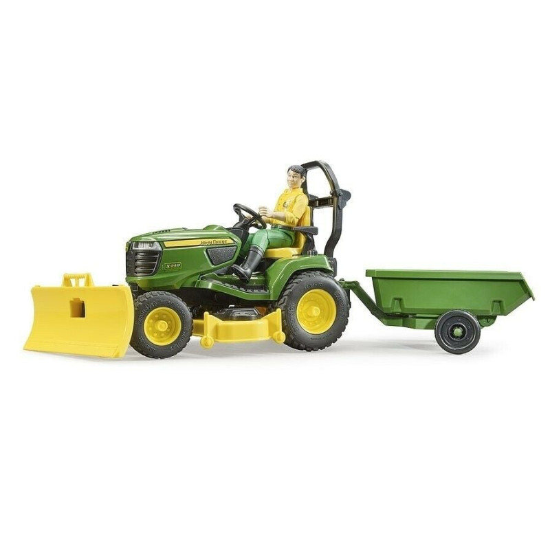 Bruder - trattore falciatrice john deere con rimorchio verde