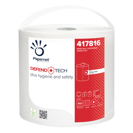 Bobina papernet cf3 defend tech 160m 2 veli 660 strappi colore bianco