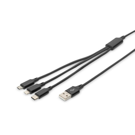 Cavo usb digitus 3in1 micro-usb/tipo-a /tipo-c lightning
