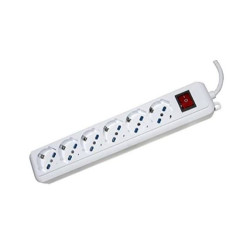 Multipresa redline 6 prese 2p+t 10/16 con interruttore bianco [rdl5923]