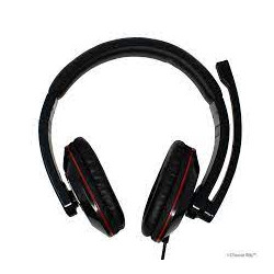 Cuffie neo gembird stereo nero/rosso [mhs-003-bk3d]