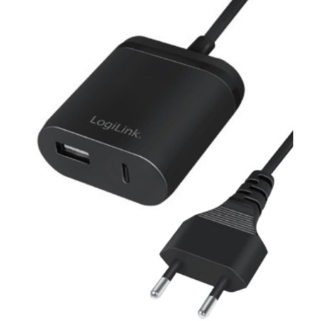 Alimentatore usb logilink 1 porta usb-a-c 1.5m 12w nero