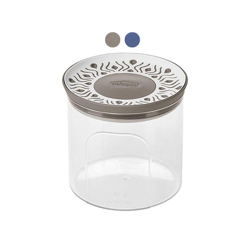 Barattolo stefanplast ermetico tosca tondo 0.7l bianco/ blu [55401]