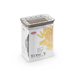 Barattolo stefanplast rettangolare 2.2l bianco/ blu [55651]