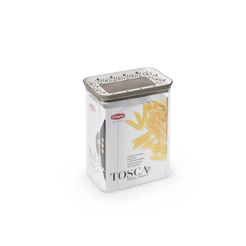 Barattolo stefanplast rettangolare 2.2l bianco/ blu [55651]