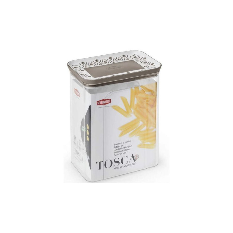 Barattolo stefanplast rettangolare tosca tortora 2.2l [55650]