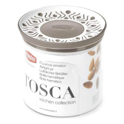 Barattolo stefanplast tondo tosca tortora 0.70l bianco [55400]