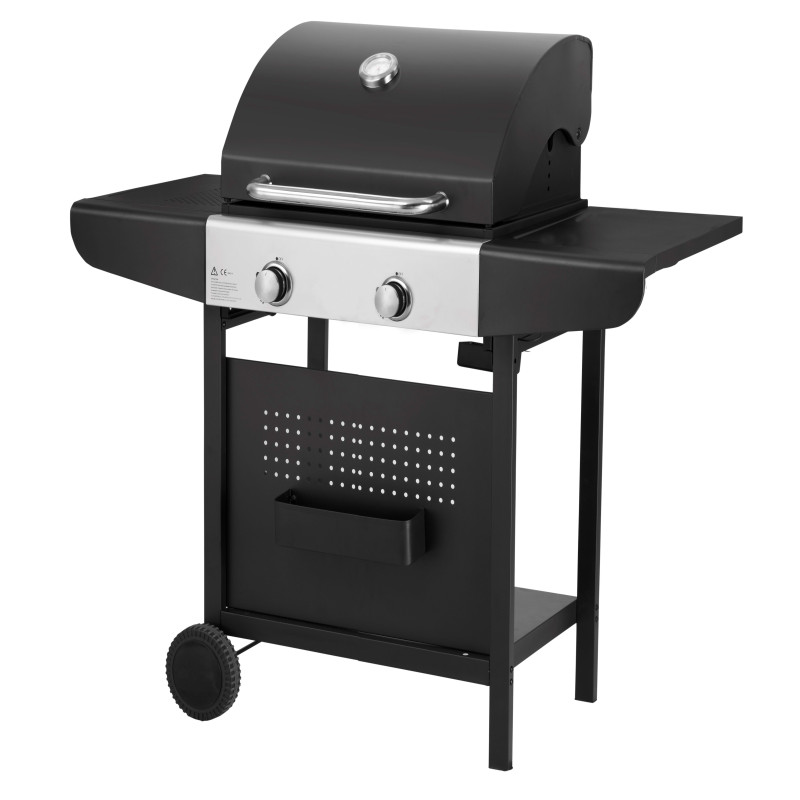 Barbecue a gas qlima okg102 2ruote 2fuochi 600w nero [okg102]