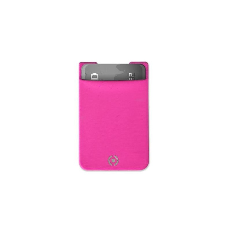 Tasca portacarta celly adesiva per smartphone rosa [pocketfixpk]