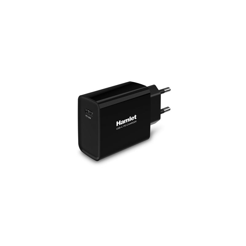 Alimentatore di rete usb hamlet usb-c da parete 12v nero [xpwcu118pd]