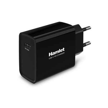 Alimentatore di rete usb hamlet usb-c da parete 12v nero [xpwcu118pd]