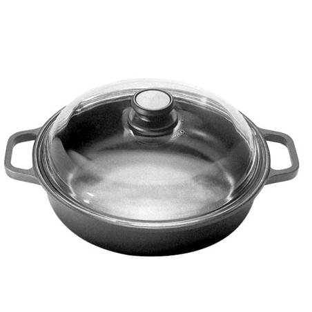 Tegame risoli blackplus con coperchio in alluminio pressofuso 24