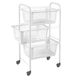 Carrello multiuso metaltex 3 cesti 38x30x68cm bianco [34.18.03]