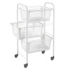 Carrello multiuso metaltex 3 cesti 38x30x68cm bianco [34.18.03]
