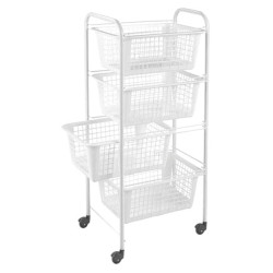 Carrello multiuso mataltex 4 cesti 38x30x83cm bianco [34.18.04]