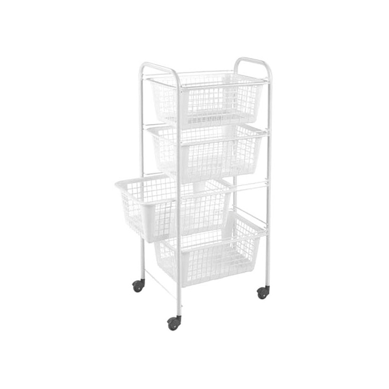 Carrello multiuso mataltex 4 cesti 38x30x83cm bianco [34.18.04]