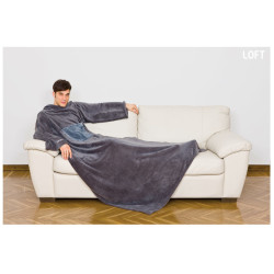 Coperta kanguru flanella 140 x 210cm grigio [1181]