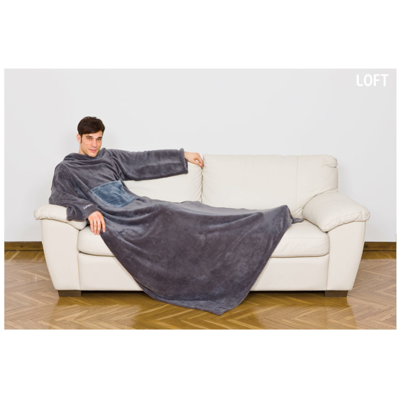 Coperta kanguru flanella 140 x 210cm grigio [1181]