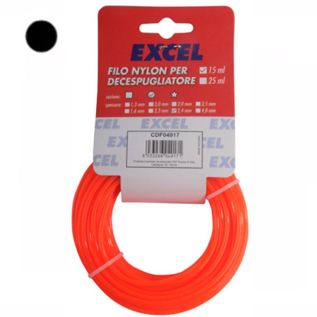 Filo decespugliatori nylon tondo mm 1,3 m 15 excel