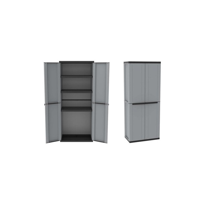 Armadio per scope terry a 2 ante con 3 ripiani regolabili [1002820]