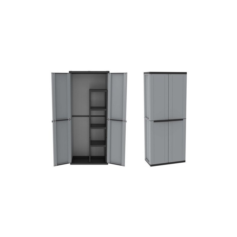 Armadio per scope terry a 2 ante con 4 ripiani [1002819]