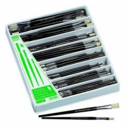 Vetrinetta 168 pennelli punta piatta pura setola serie 577 lebez