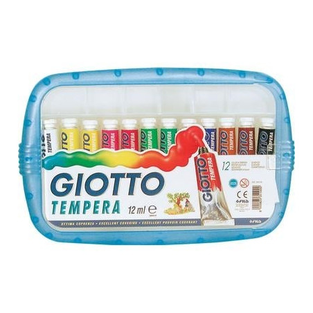 Box 12 tubetti tempera 12ml giotto tubo 4 assortito [304000]