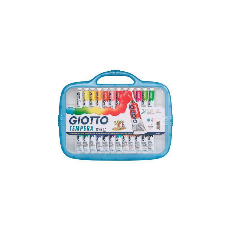 Box 24 tubetti tempera 12ml giotto tubo 4 assortito [305000]