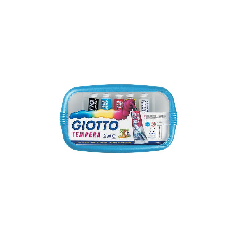 Box 5 tubetti tempera 21ml giotto tubo 7 assortito [327000]