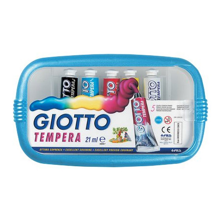 Box 5 tubetti tempera 21ml giotto tubo 7 assortito [327000]