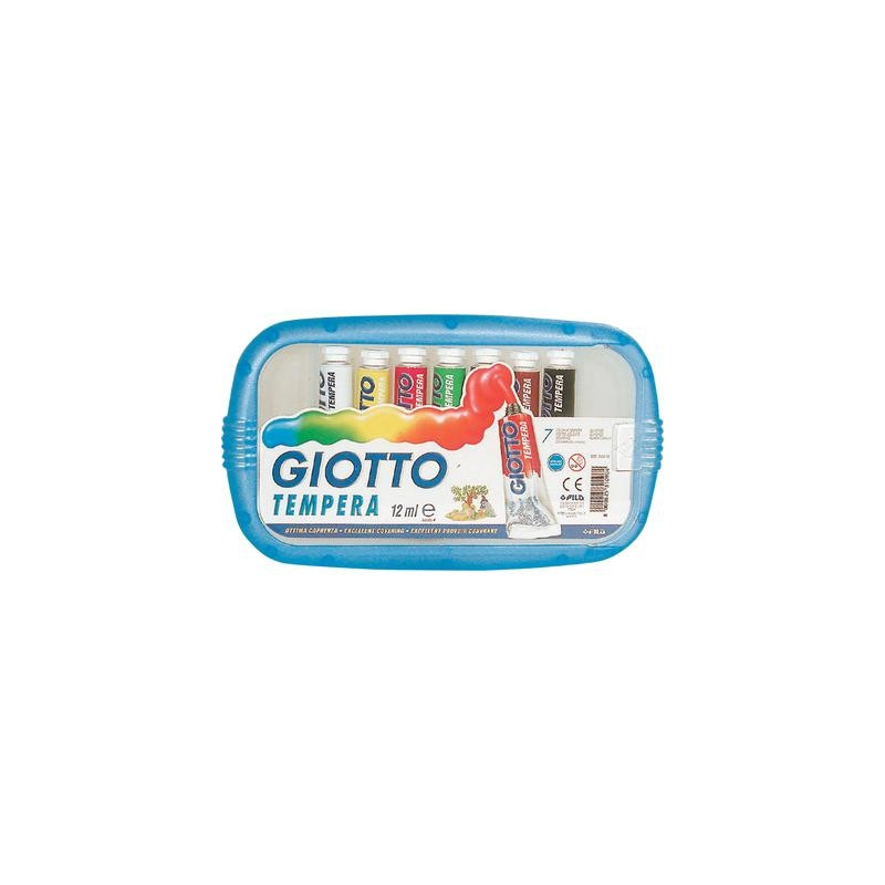 Box 7 tubetti tempera 12ml giotto tubo 4 assortito [303000]