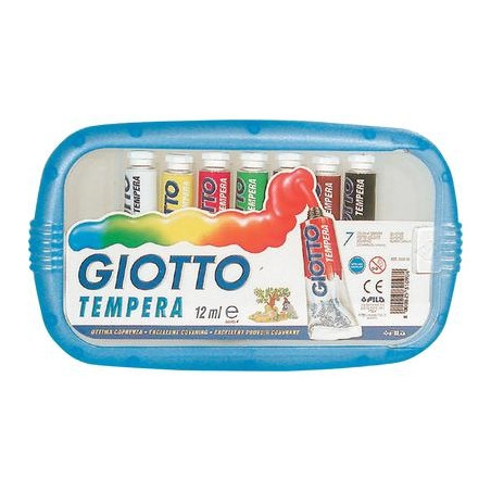Box 7 tubetti tempera 12ml giotto tubo 4 assortito [303000]