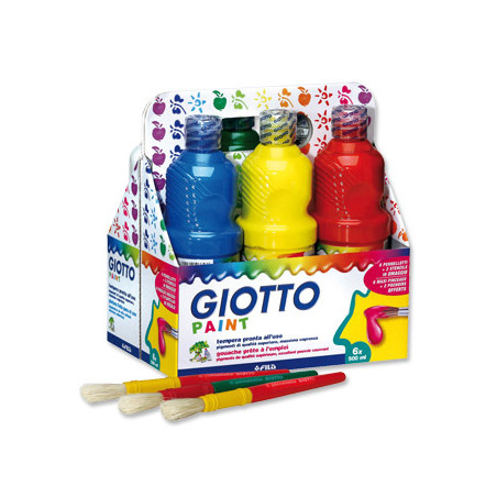 Schoolpack 6 flaconi tempera pronta 1000ml assortita giotto [534600]